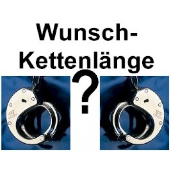 CLEJUSO - extra schwere Handschellen Nr. 15 Wunschkettenlänge, vernickelt